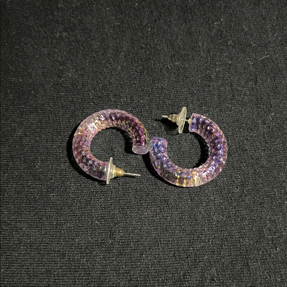 Elegant Pink Hoop Earrings